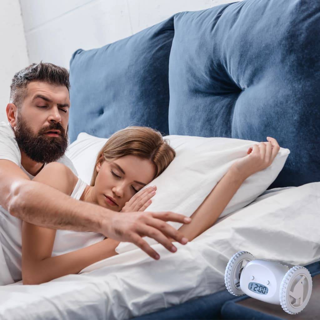 Clocky Wecker auf Rädern Weiß