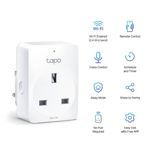 TP-LINK - Tapo P100 V1 - Smart-Stecker - kabellos - 802.11b/g/n, Bluetooth 4.2 - 2.4 Ghz (Packung mit 4)