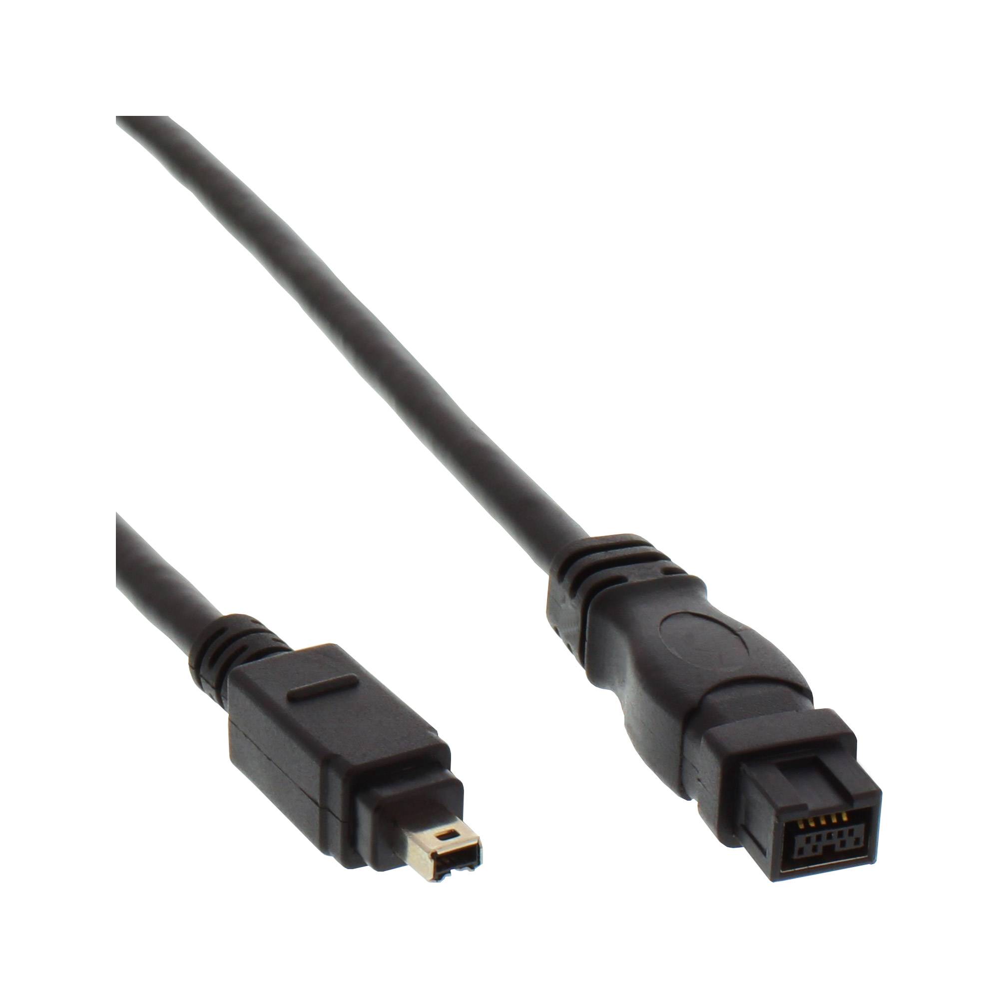 INLINE - FireWire Kabel - IEEE1394 4pol Stecker zu 9pol Stecker - schwarz - 1,8m