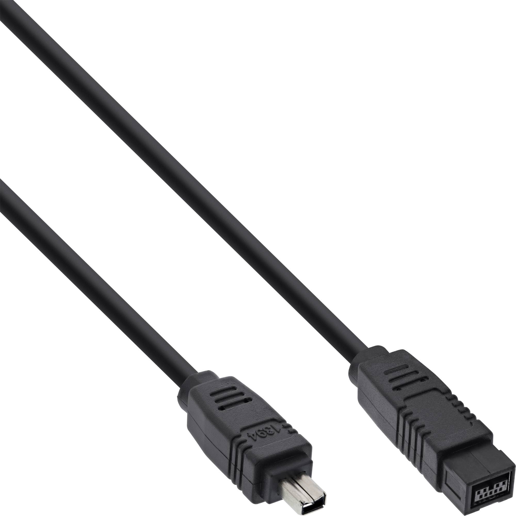 INLINE - FireWire Kabel - IEEE1394 4pol Stecker zu 9pol Stecker - schwarz - 1,8m