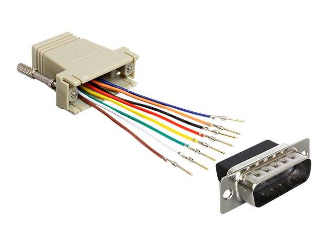 DeLOCK Adapter Sub-D 15 Pin male > RJ45 female assembly kit - Serieller Adapter - RJ-45 (W)