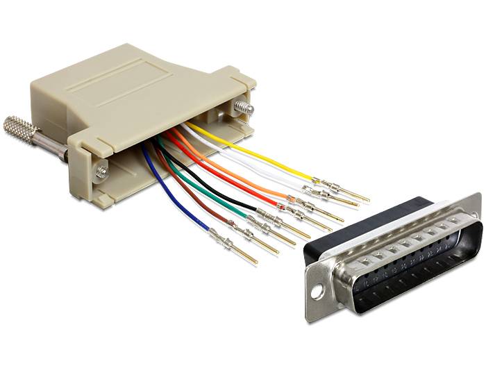 DeLOCK Adapter Sub-D 25 Pin male > RJ45 female assembly kit - Serieller Adapter - RJ-45 (W)