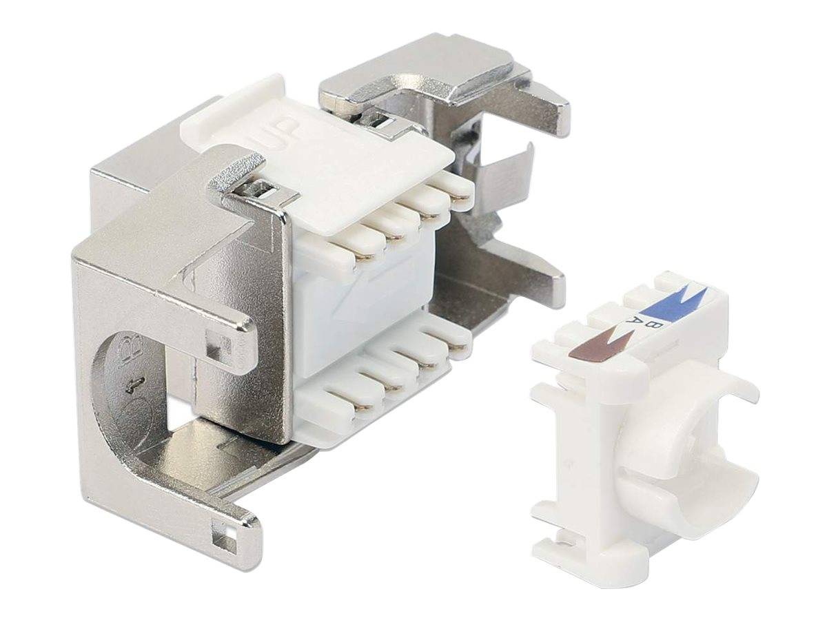 Intellinet Cat8.1 40G Shielded Toolless Keystone Jack, For Easy and Quick Snap-in Deployment, Ideal for Data Centers, ST