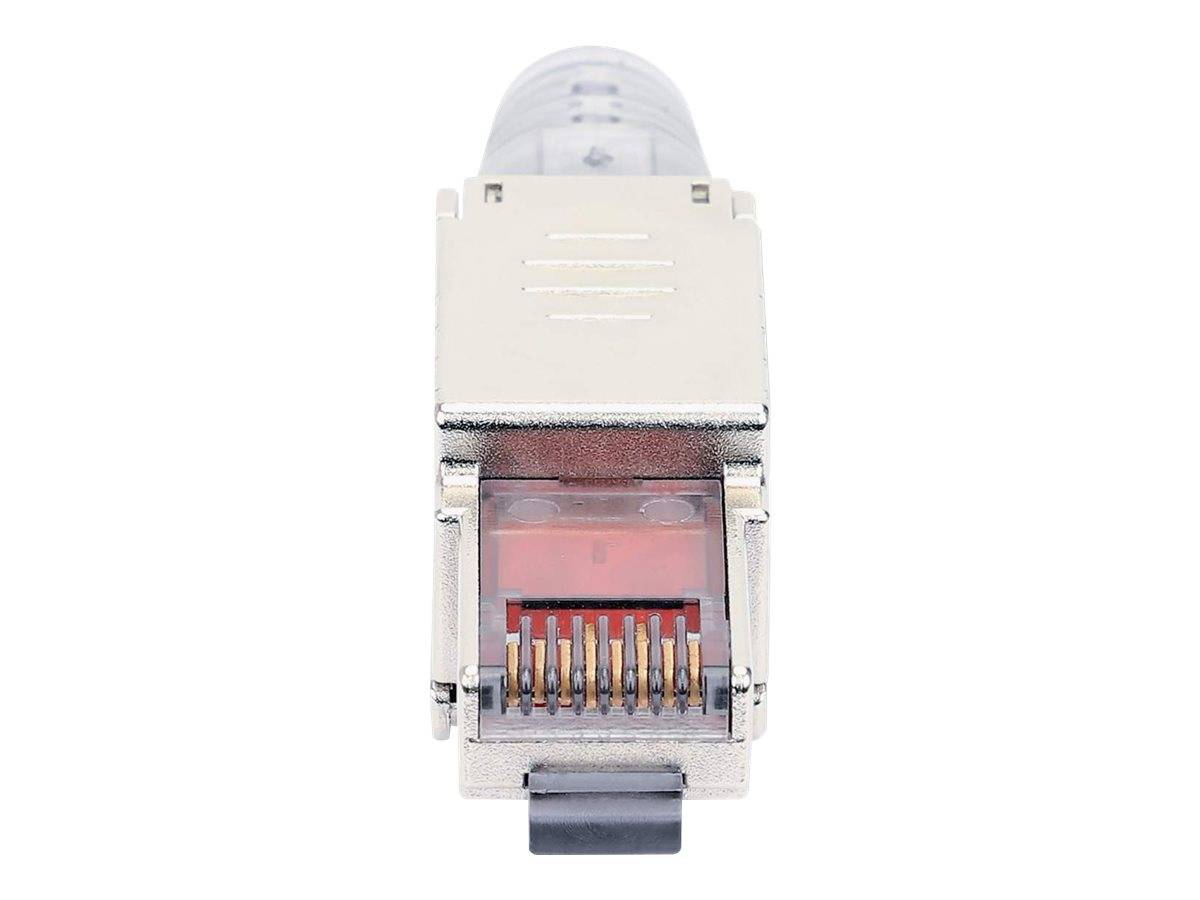 Intellinet Modular Plug Cat6a 10G Shielded Toolless RJ45 Modular Field Termination Plug with Pull-ring Release, For Easy