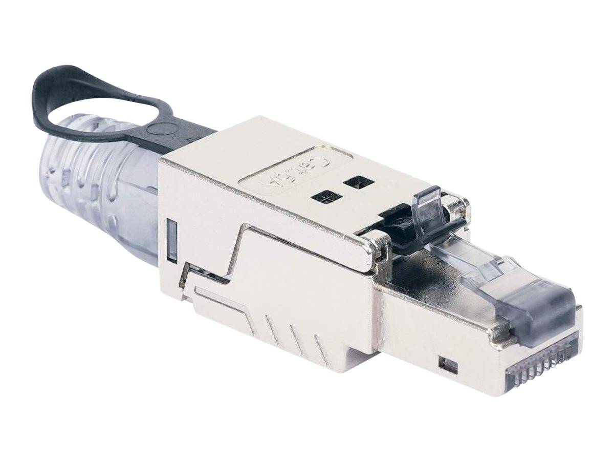 Intellinet Modular Plug Cat6a 10G Shielded Toolless RJ45 Modular Field Termination Plug with Pull-ring Release, For Easy
