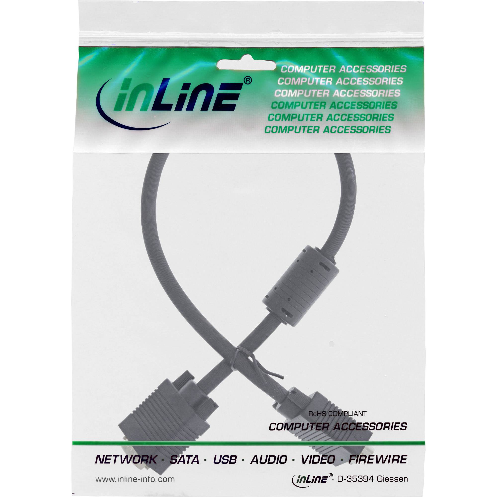 INLINE - S-VGA Verlängerung - 15pol HD Stecker / Buchse - schwarz - 0,5m