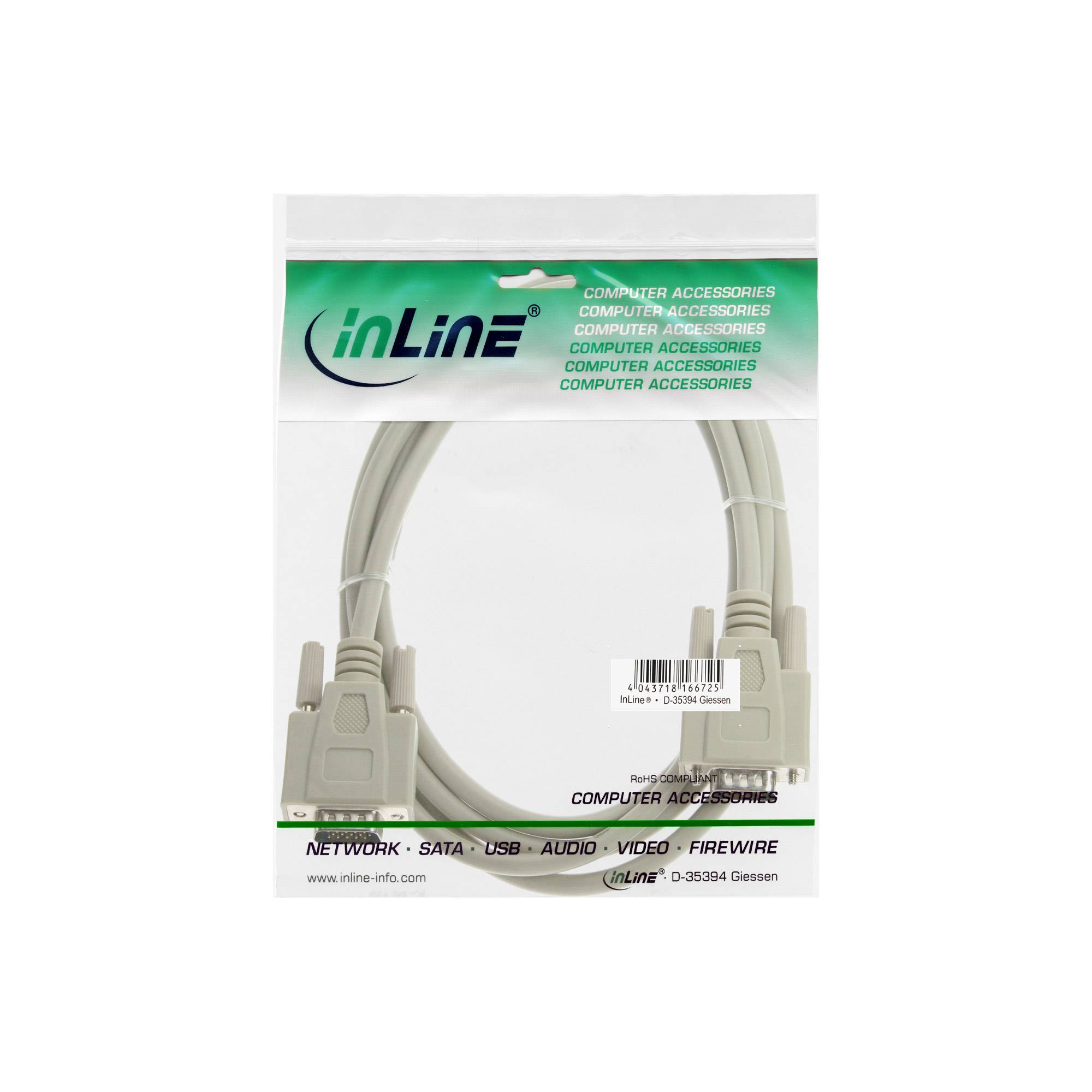 INLINE - VGA Kabel - 15pol HD Stecker / Stecker - 1m