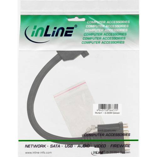 INLINE - VGA Adapterkabel - 15pol. VGA BU/BU - zum Einbau - vergoldete Kont. - 0,2m