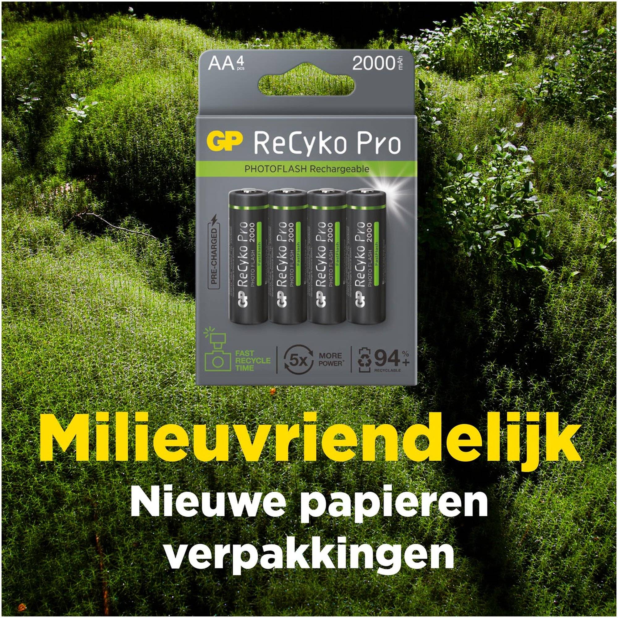 AA Akku GP NiMH 2000 mAh ReCyko Pro Photoflash 1,2V 4 Stück