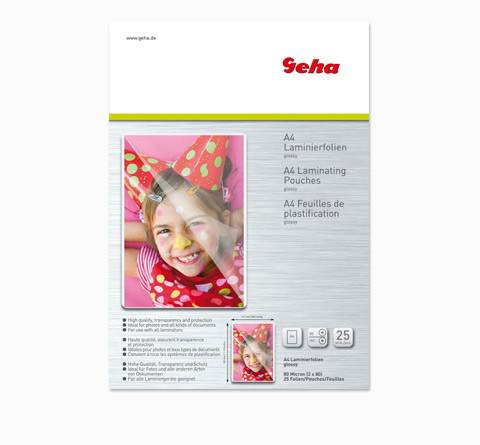 Geha - 80 Mikron - 25 - glänzend - A4 (210 x
