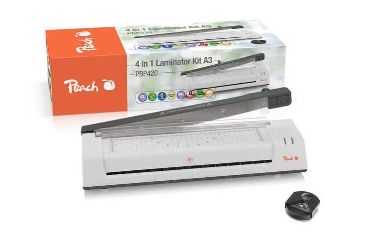 Peach PBP420, 33 cm, Kalt-/Warmlaminator, 250 mm/min, A3, Manuell, Beutel