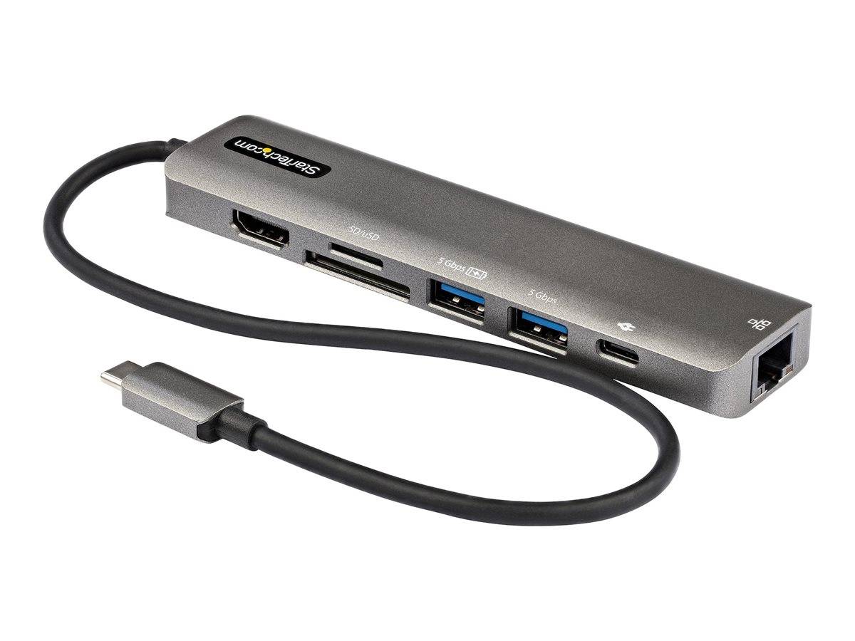 StarTech.com USB-C Multiport Adapter - USB-C auf 4K 60Hz HDMI 2.0, 100W Power Delivery Pass-through, SD/MicroSD, 2 Port