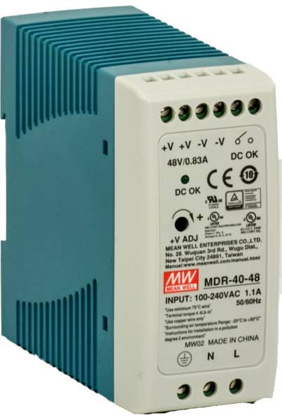 Barox PS-DIN-AC/48/120, Netzvermittlung, Indoor, 88-264VAC, 124-370VDC, 120 W, 48-53VDC, Blau, Grau