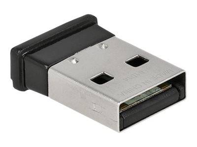 Nahaufnahme eines kleinen USB-Funkempfänger-Dongles mit schwarzer Kunststoffkappe und silbernem Metallgehäuse.