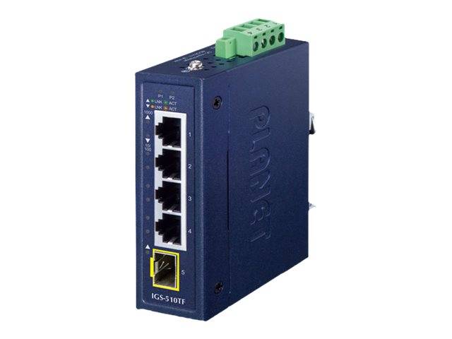 PLANET IGS-510TF - Switch - unmanaged - 4 x 10/100/1000 + 1 x 1000Base-X SFP