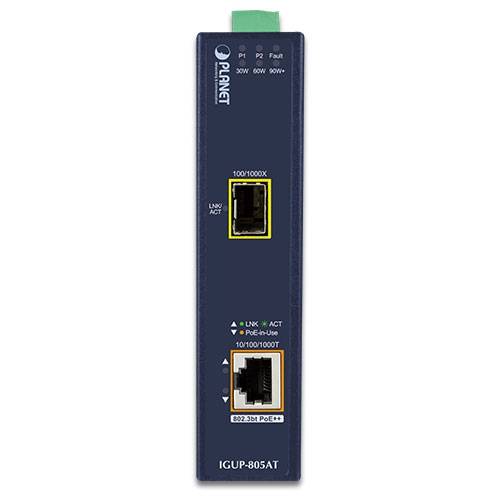 PLANET IGUP-805AT - Medienkonverter - 1GbE - 10Base-T, 100Base-TX, 1000Base-T, 1000Base-X, 100Base-X - SFP (mini-GBIC)