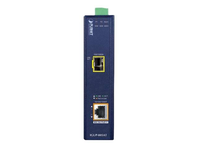 PLANET IGUP-805AT - Medienkonverter - 1GbE - 10Base-T, 100Base-TX, 1000Base-T, 1000Base-X, 100Base-X - SFP (mini-GBIC)