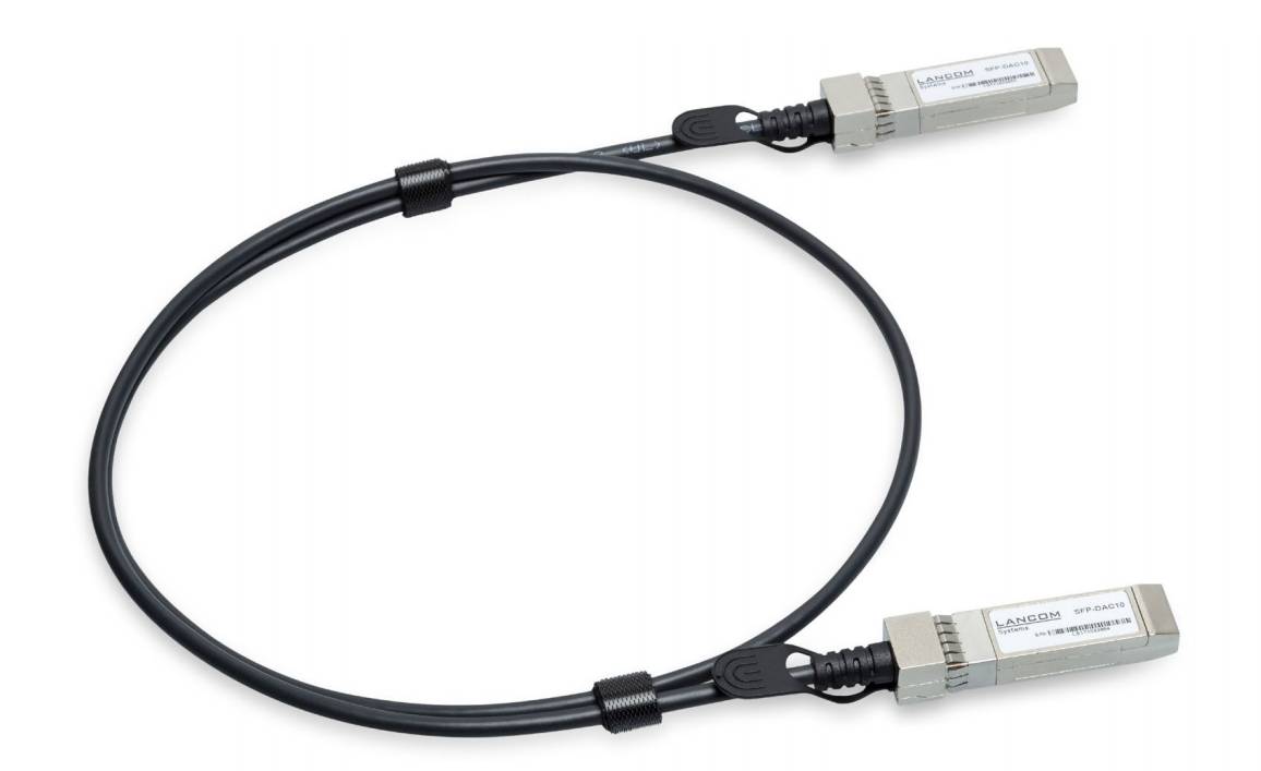 Lancom Systems SFP-DAC10-1m (Bulk 8), 1 m, SFP+, SFP+, Männlich/Männlich, Schwarz, Stahl, 10 Gbit/s