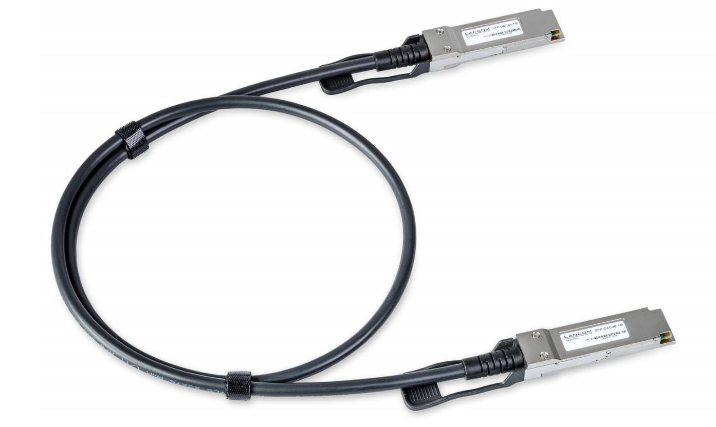 Lancom Systems SFP-DAC40-1m (Bulk 8), 1 m, QSFP +, QSFP +, Männlich/Männlich, Schwarz, Stahl, 40 Gbit/s