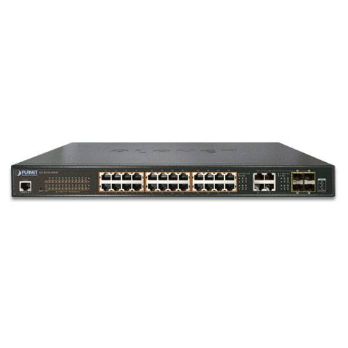 Planet GS-4210-24P4C - Switch - managed - 24 x 10/100/1000 (PoE+) - + 4 x Kombi-
