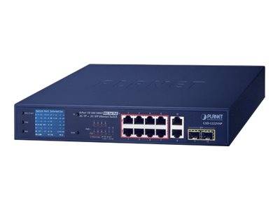 PLANET GSD-1222VHP - Switch - unmanaged - 8 x 10/100/1000 (PoE+)