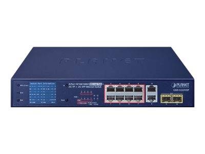 PLANET GSD-1222VHP - Switch - unmanaged - 8 x 10/100/1000 (PoE+)