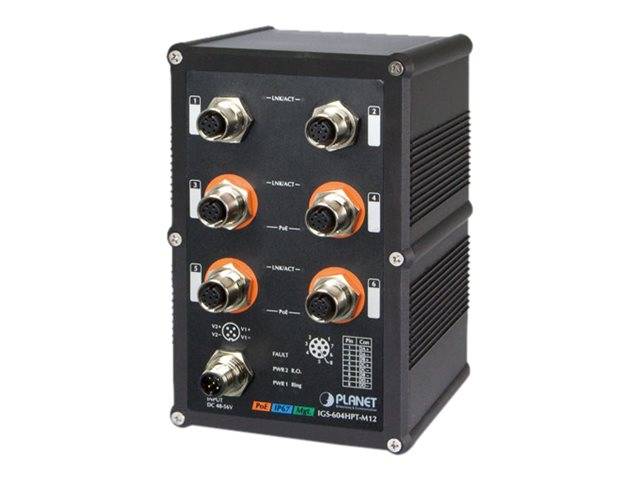 PLANET IGS-604HPT-M12 - Switch - L3 - managed - 4 x 10/100/1000 (PoE)
