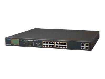 Planet FGSW-1822VHP - Switch - unmanaged - 16 x 10/100 (PoE+) - + 2 x Kombi-Giga