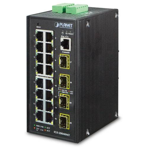 PLANET IGS-20040MT - Switch - managed - 16 x 10/100/1000 + 4 x Gigabit SFP