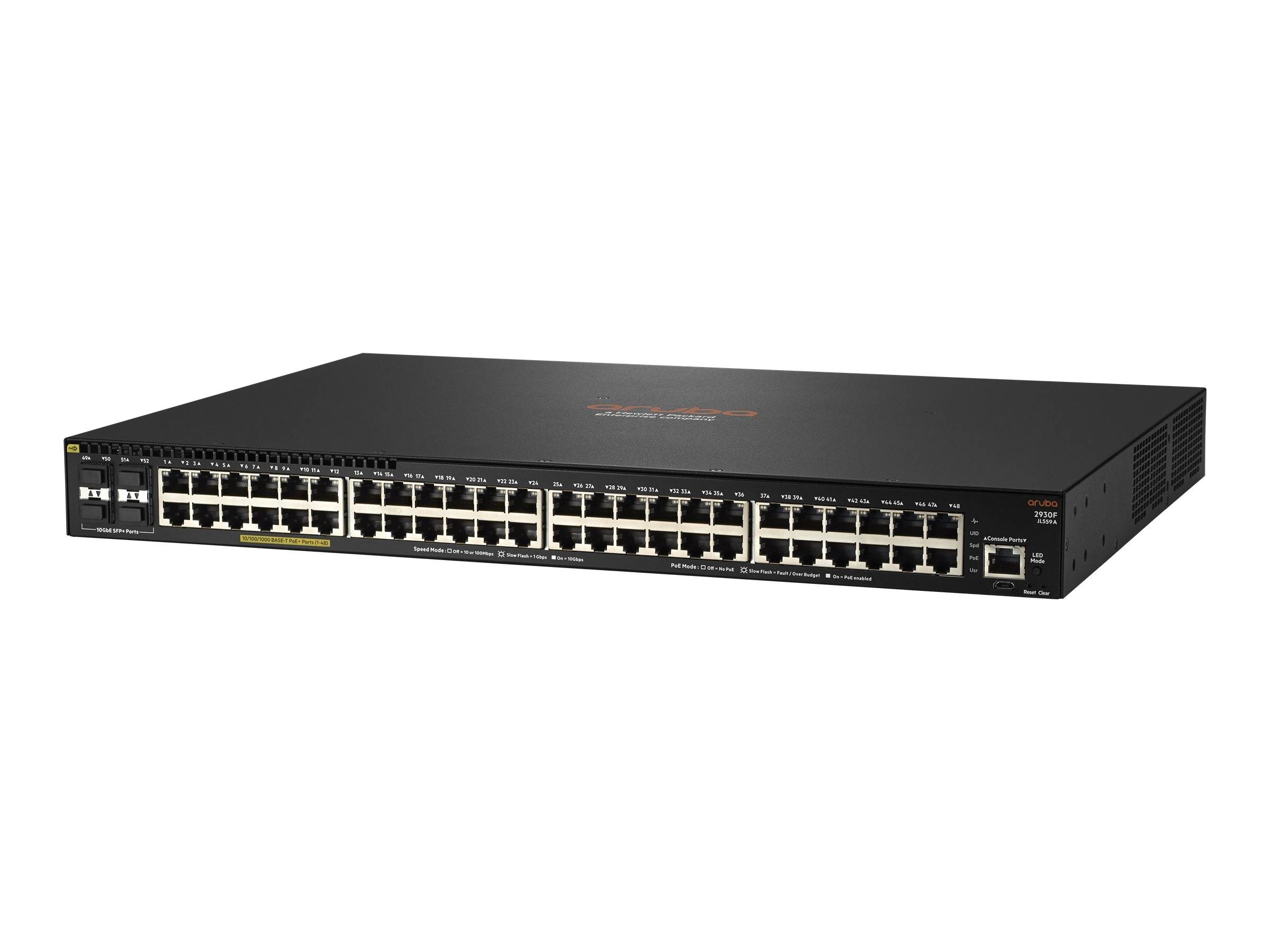 HPE Aruba 2930F 48G PoE+ 4SFP+ TAA - Switch - L3 - managed - 48 x 10/100/1000 (PoE+)