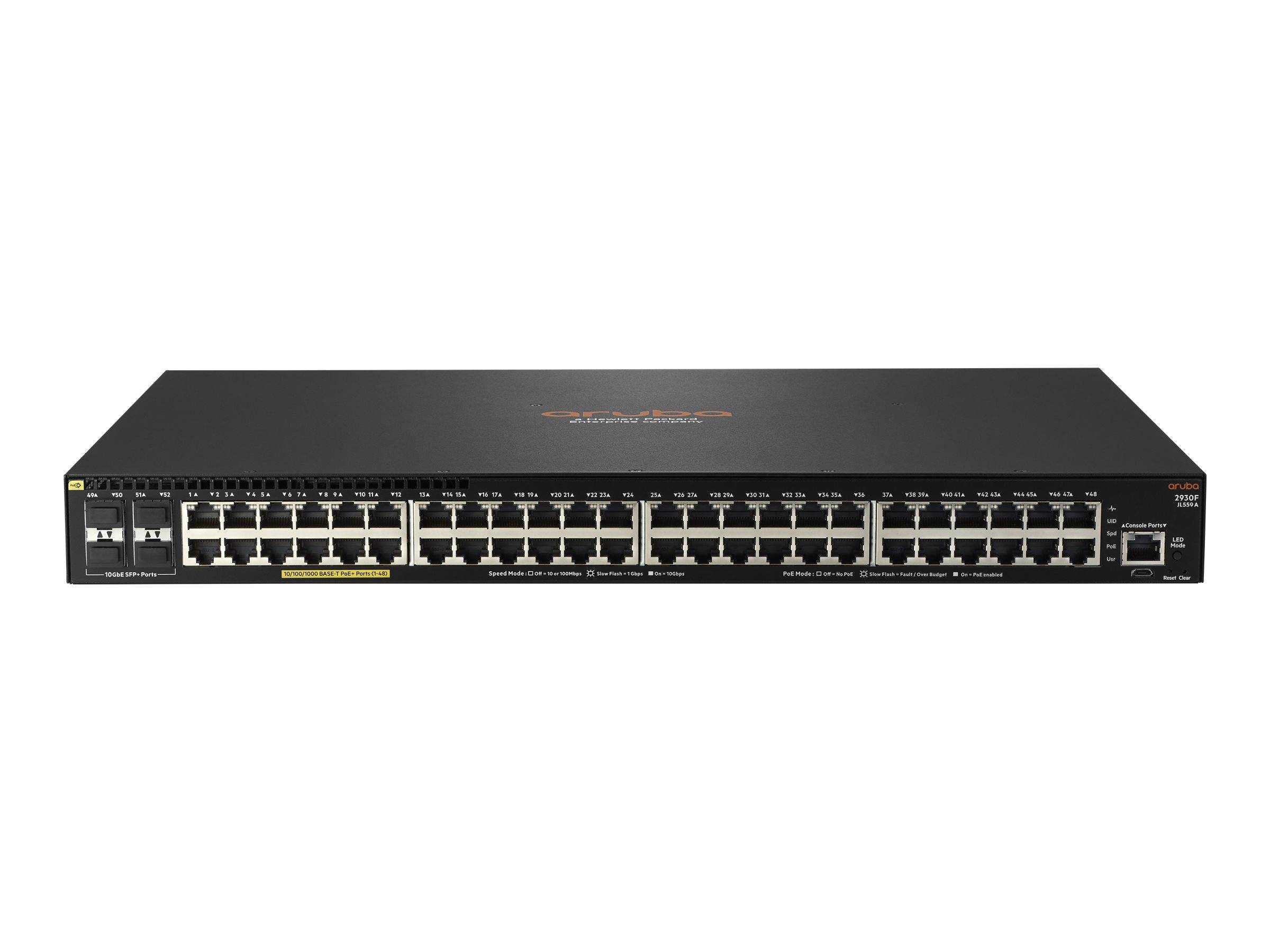 HPE Aruba 2930F 48G PoE+ 4SFP+ TAA - Switch - L3 - managed - 48 x 10/100/1000 (PoE+)