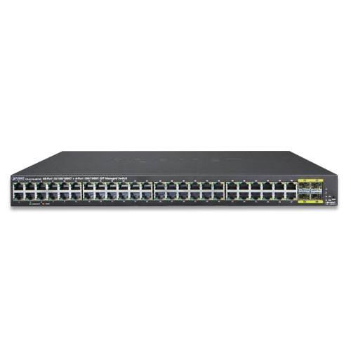 PLANET GS-4210-48T4S - Switch - managed - 48 x 10/100/1000 + 4 x Gigabit SFP