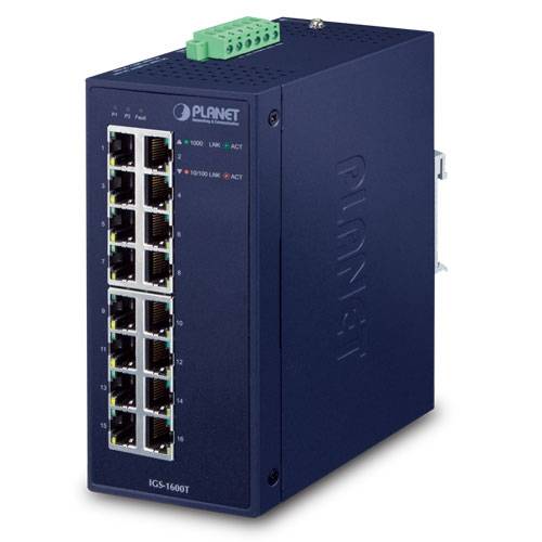 Planet IGS-1600T, Unmanaged, L2, Gigabit Ethernet (10/100/1000), Vollduplex, Wandmontage