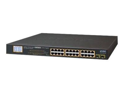 Planet GSW-2620VHP - Switch - 24 x 10/100/1000 (PoE+) - + 2 x Gigabit SFP - Desk