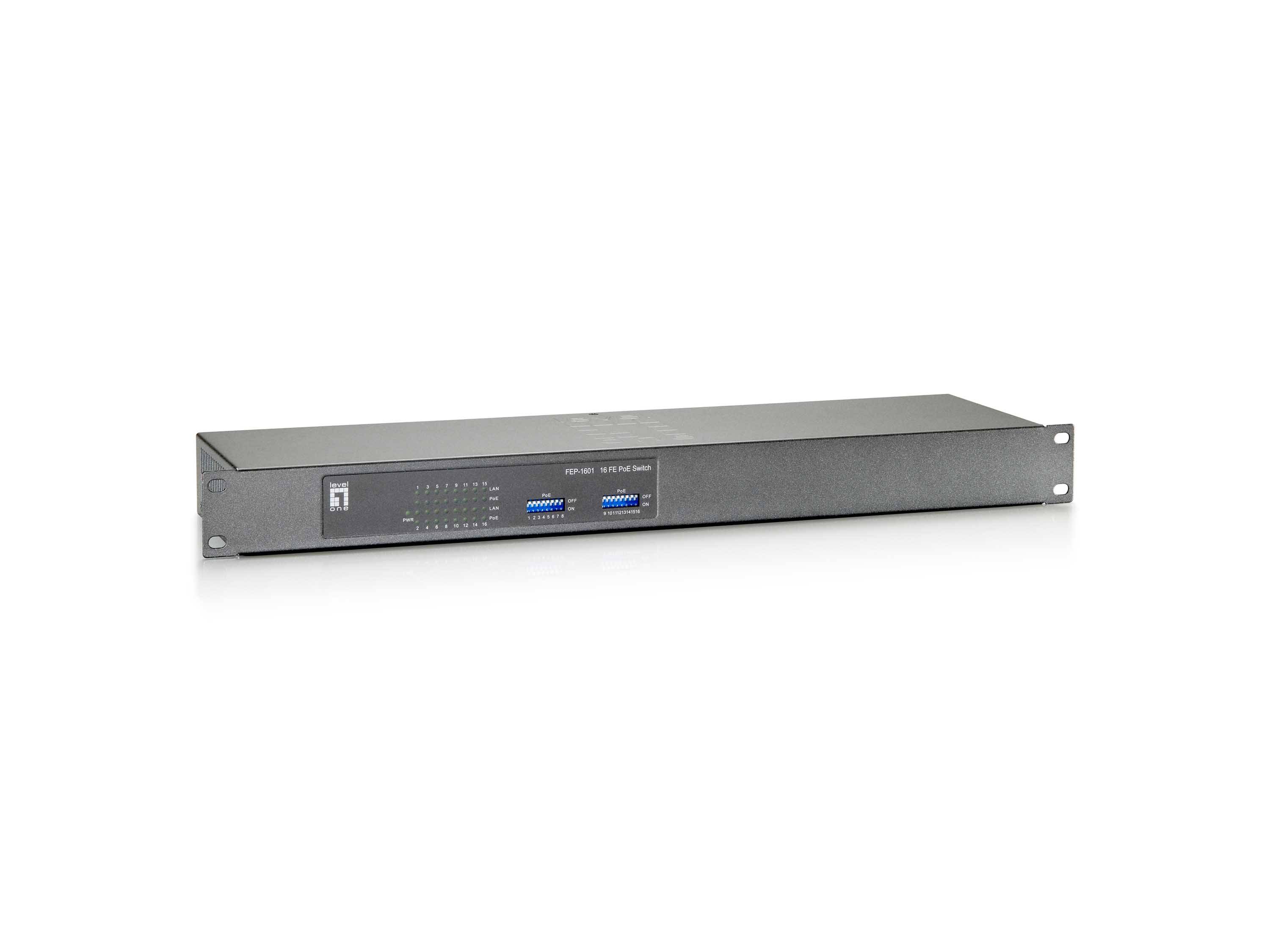 Frontansicht einer Rack-Mount-Server-Appliance mit zwei blauen USB-Anschlüssen und Kontrollleuchten auf weißem Hintergrund.