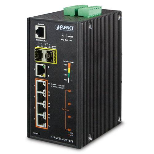 Planet IGS-5225-4UP1T2S, Managed, L2+, Gigabit Ethernet (10/100/1000), Vollduplex, Power over Ethernet (PoE), Wandmontage