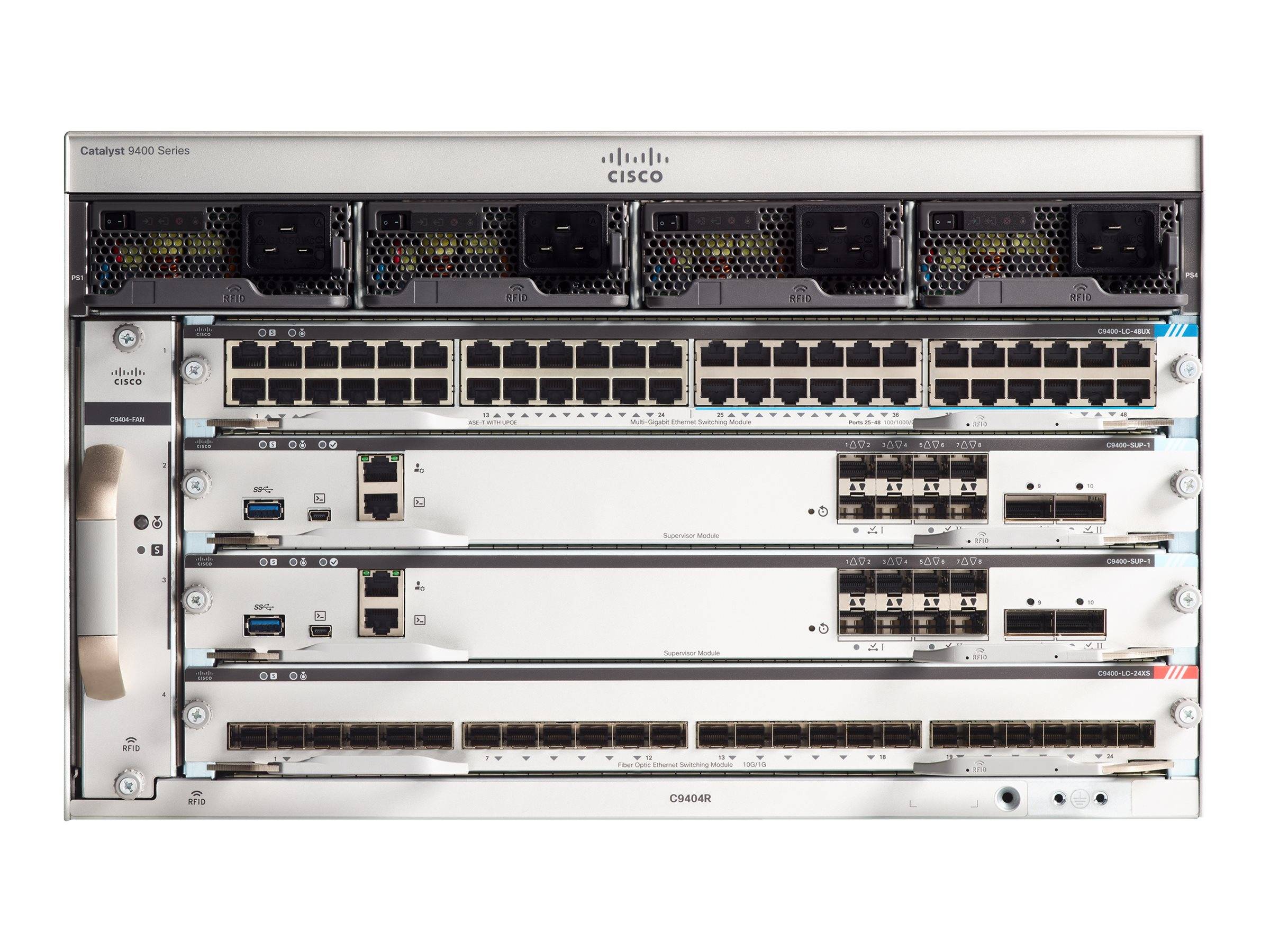 Cisco Catalyst 9404R - Switch - Seite-zu-Seite-Luftstrom