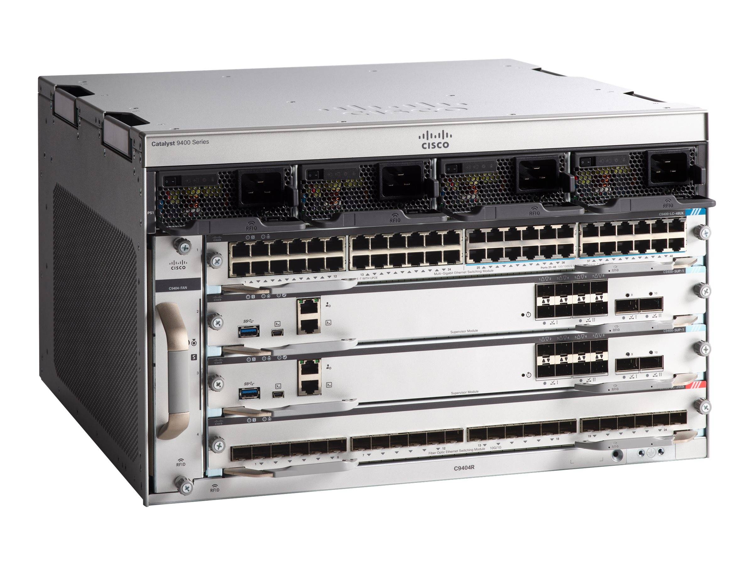 Cisco Catalyst 9404R - Switch - Seite-zu-Seite-Luftstrom