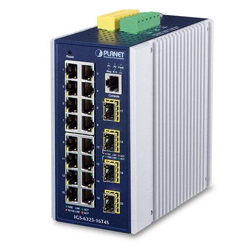 PLANET IGS-6325-16T4S, Managed, L3, Gigabit Ethernet (10/100/1000), Vollduplex, Wandmontage
