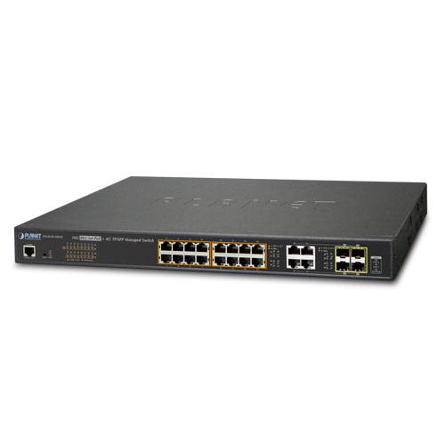 Planet GS-4210-16P4C, Managed, L2+, Gigabit Ethernet (10/100/1000), Power over Ethernet (PoE), Rack-Einbau, 1U