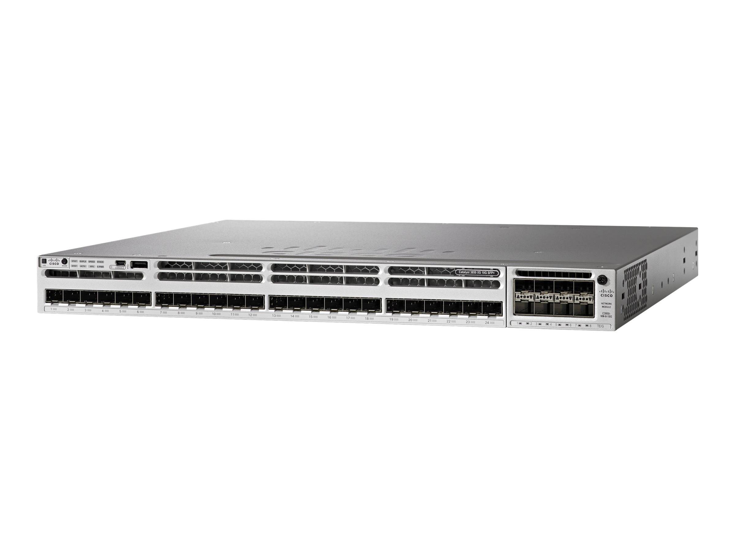 Cisco Catalyst 3850-32XS-S - Switch - L3 - managed - 24 x 1 Gigabit / 10 Gigabit SFP+ + 6 x 10 Gigabit SFP+ (Uplink)