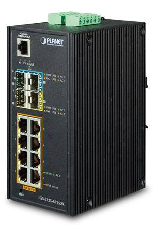Planet IGS-5225-8P2S2X, Managed, L2+, Gigabit Ethernet (10/100/1000), Vollduplex, Power over Ethernet (PoE), Wandmontage
