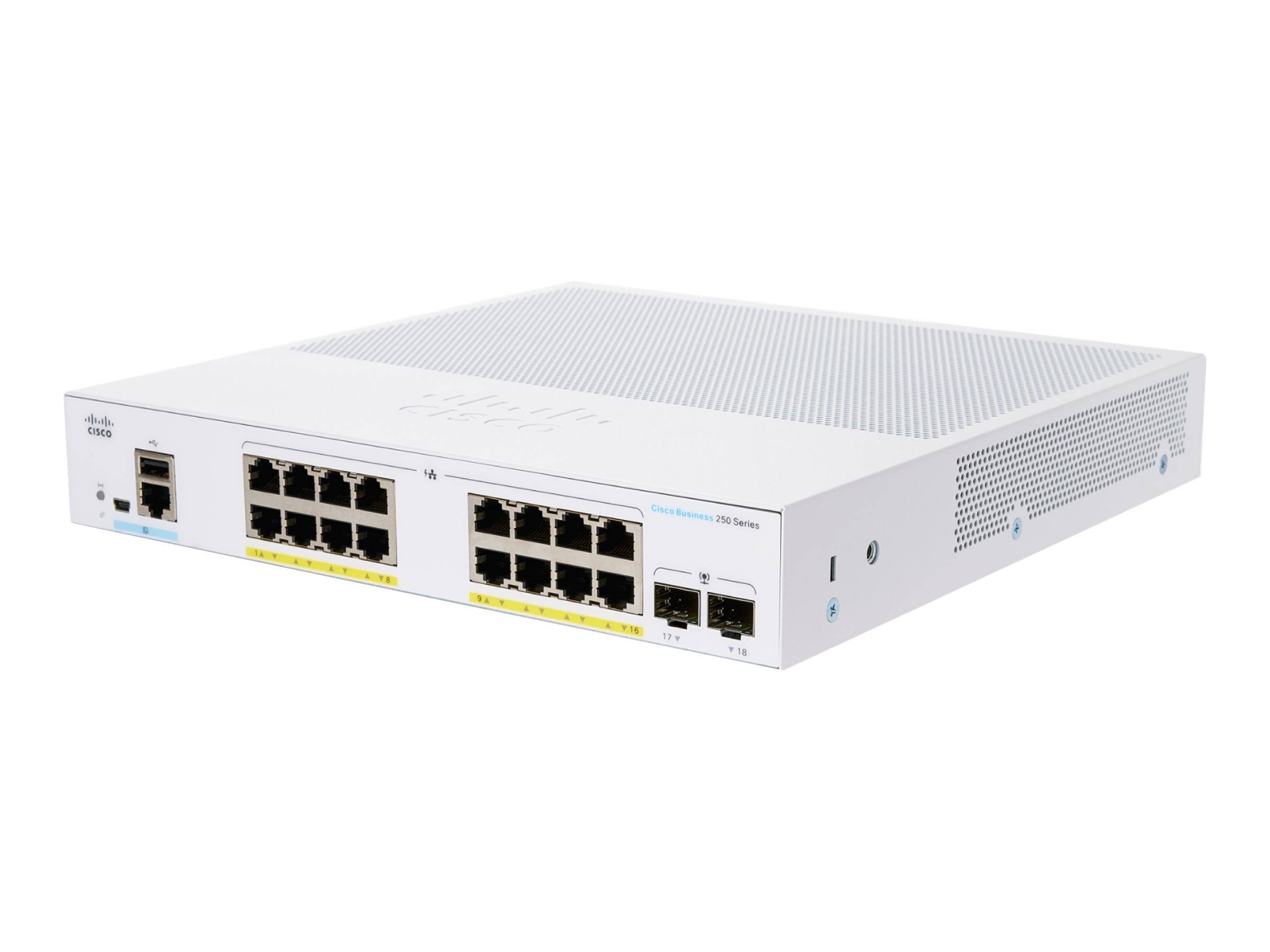 Cisco Business 250 Series CBS250-16P-2G - Switch - L3 - Smart - 16 x 10/100/1000 (PoE+)