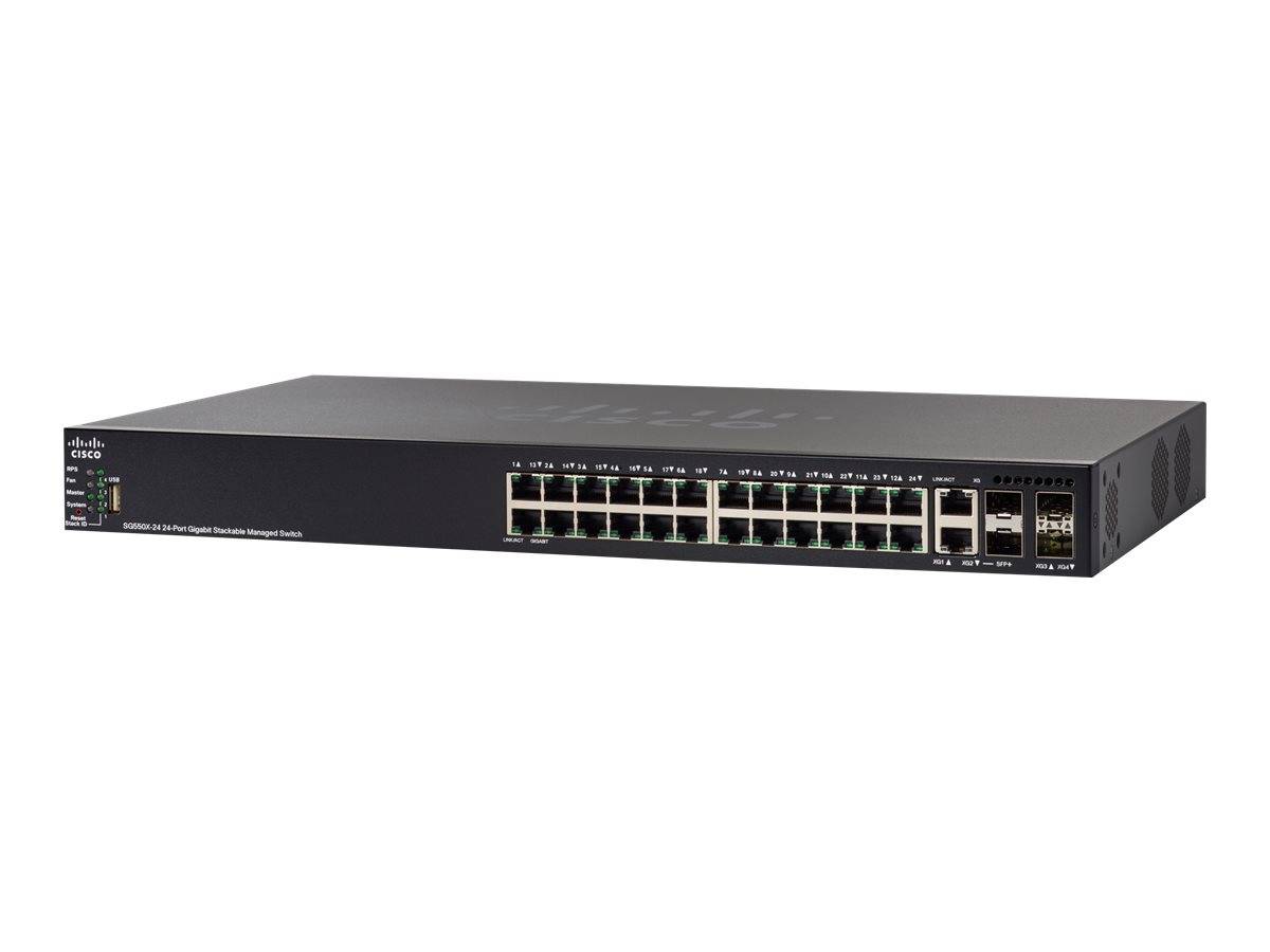 Cisco 550X Series SG550X-24 - Switch - L3 - managed - 24 x 10/100/1000 + 2 x 10 Gigabit SFP+ (Uplink)