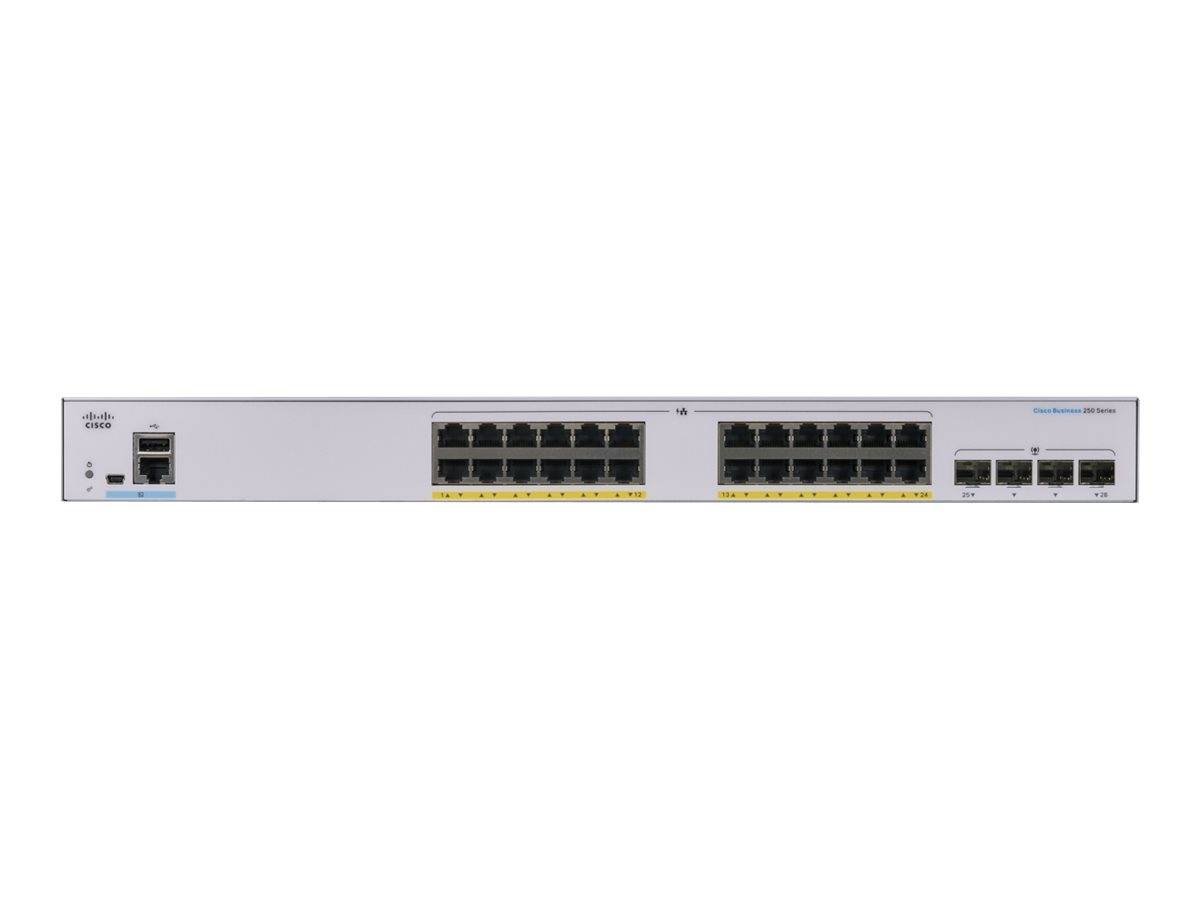 Cisco Business 250 Series CBS250-24P-4G - Switch - L3 - Smart - 24 x 10/100/1000 (PoE+)