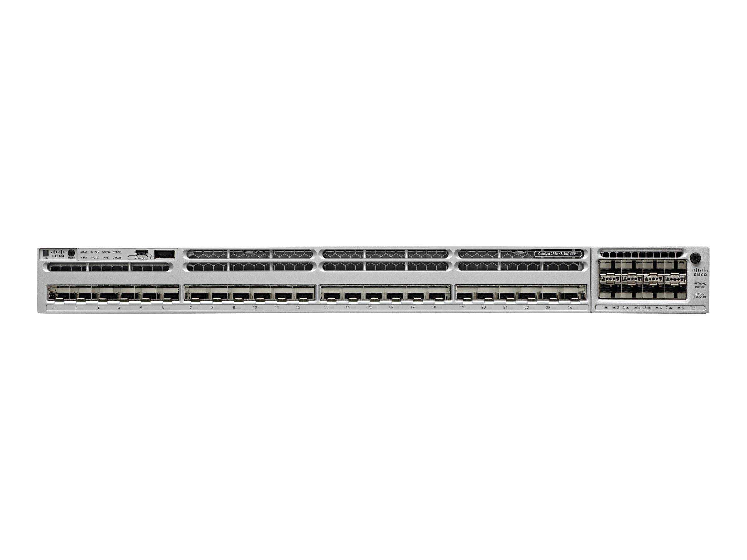Cisco Catalyst 3850-32XS-E - Switch - L3 - managed - 24 x 1 Gigabit / 10 Gigabit SFP+ + 6 x 10 Gigabit SFP+ (Uplink)
