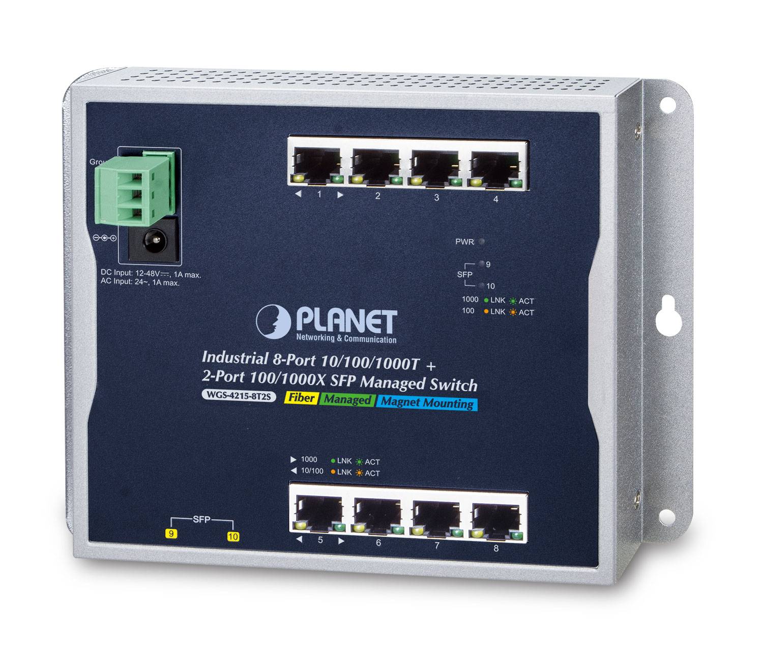PLANET WGS-4215-8T2S - Switch - managed - 8 x 1000Base-T + 2 x SFP