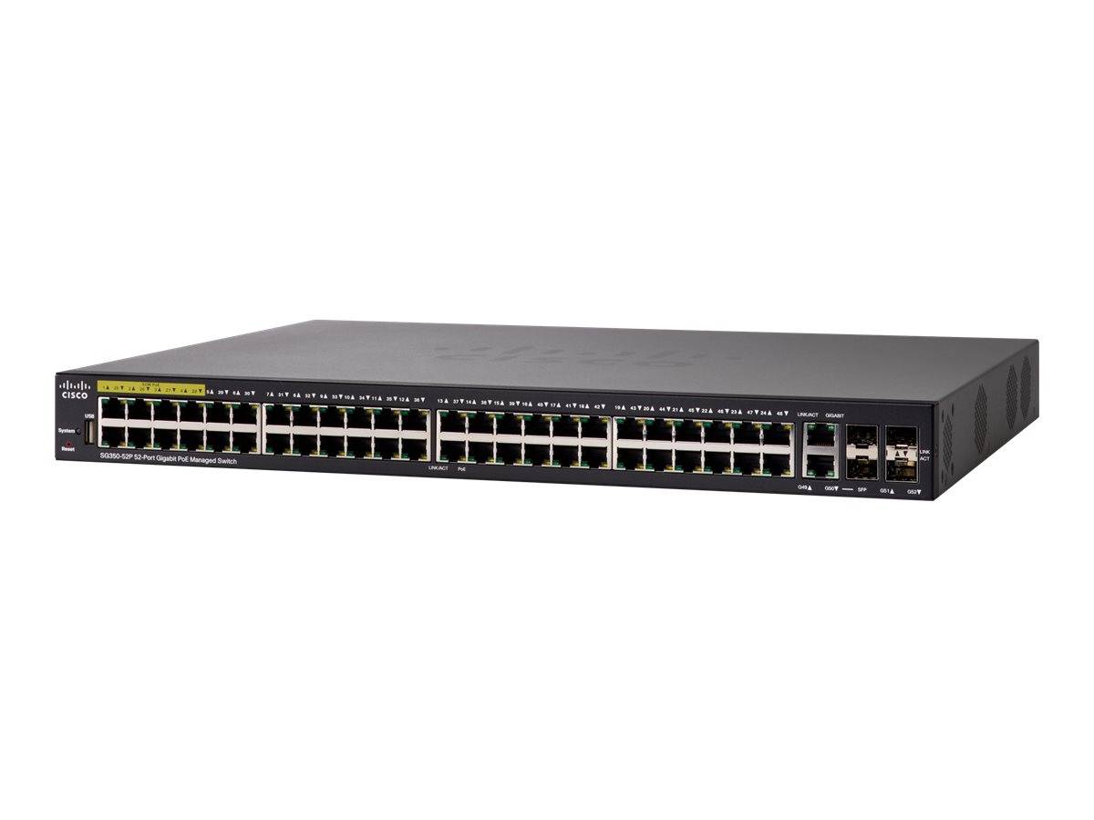 Cisco Small Business SG350-52P - Switch - L3 - managed - 48 x 10/100/1000 (PoE+)