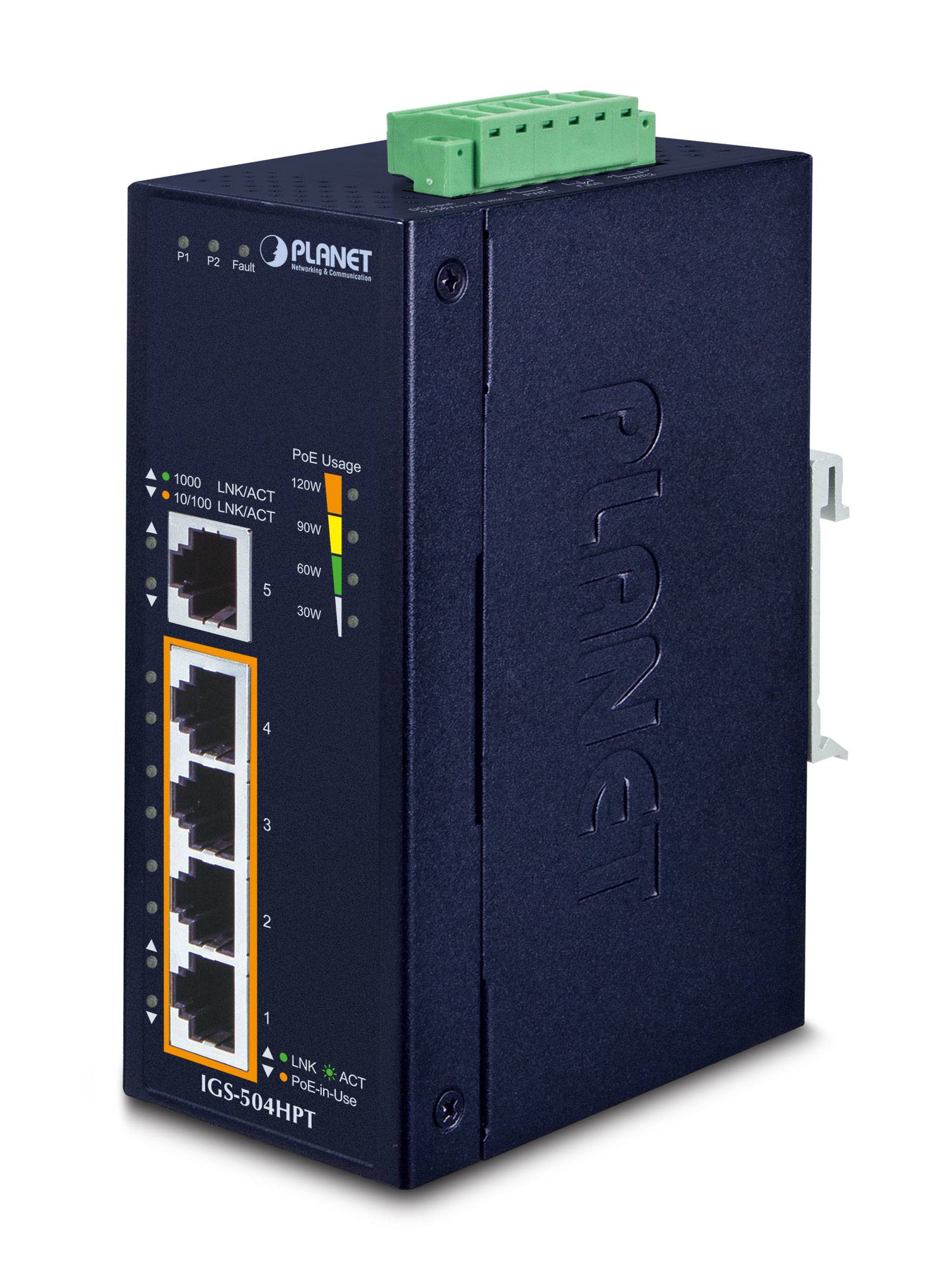 PLANET IGS-504HPT - Switch - 4 x 10/100/1000 (PoE+)