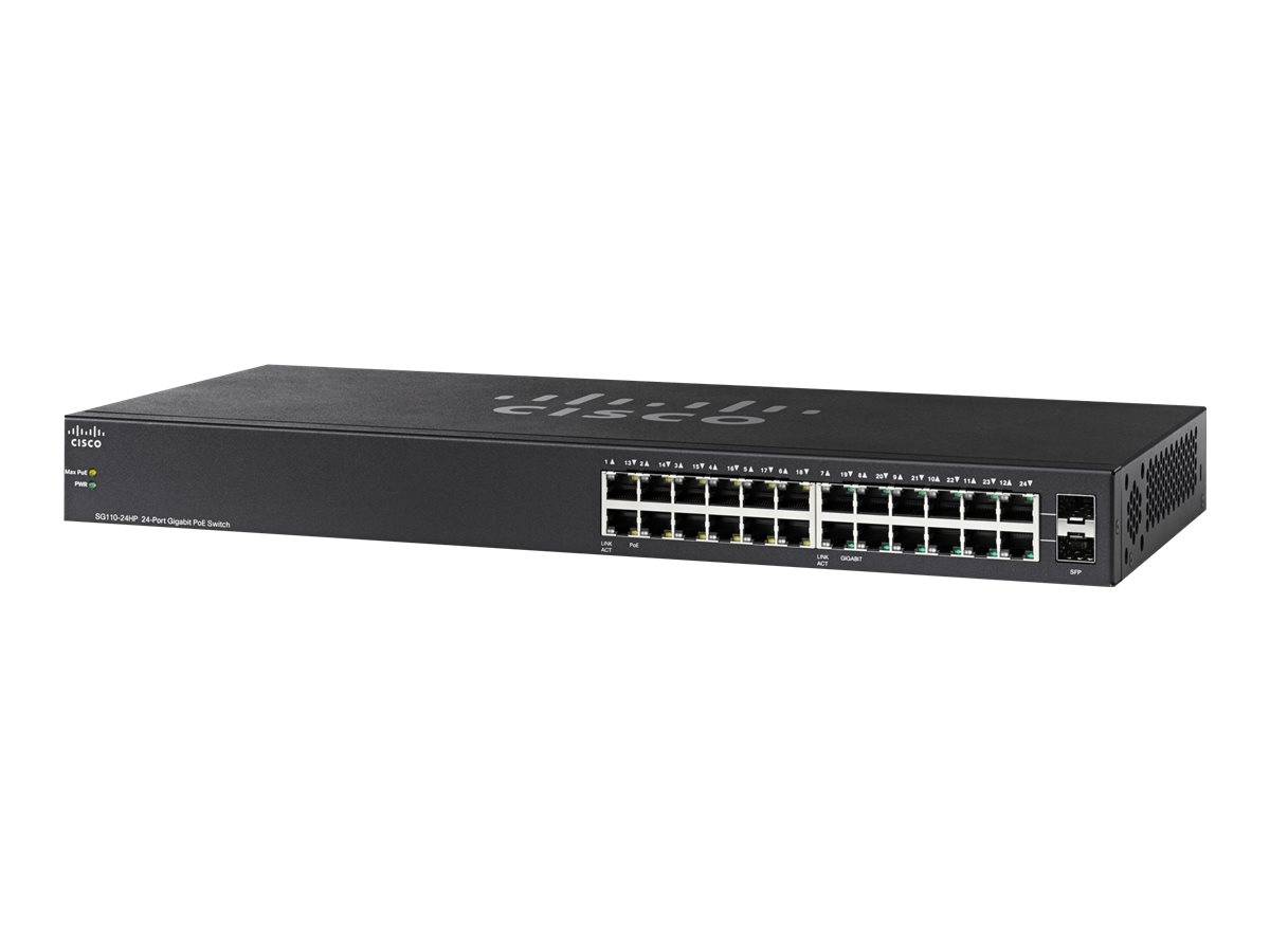 Cisco Small Business SG110-24HP - Switch - unmanaged - 12 x 10/100/1000 (PoE)